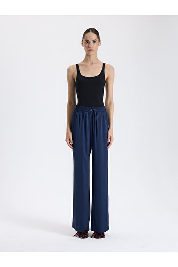 BAQA Navy Blue Palazzo Trousers