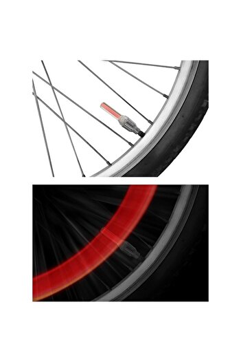 SHOPIENS Set 2 red LED lights for bicycle wheels, sun and high temperature resistant