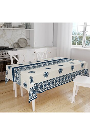 Else Dekor Retro Geometric Pattern Digital Printing Suede Fabric Kitchen Tablecloth