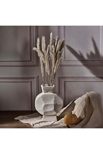Danube Home Florence Ceramic Disc Vase – Stylish Modern Centerpiece for Living Room & Office Use