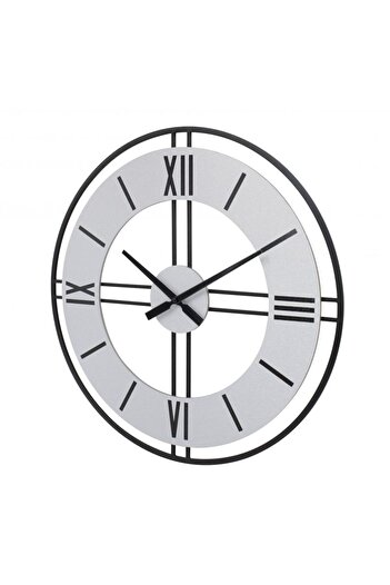 Danube Home Cambridge Metal Industrial Wall Clock – Large Modern Grey Decorative Clock, Silent Quartz 60 cm