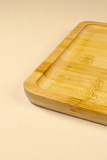 Kitchen Way Bamboo Serving Tray Square Tray 25cm Kw-155