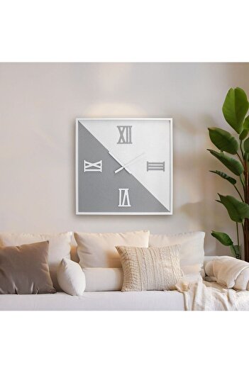 Danube Home Cambridge Wood Square Grey Wall Clock – Modern Sleek Design, Silent Quartz 60x60 cm