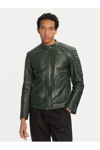 Serge Pariente Men's Leather jacket LEMAN 2 Green