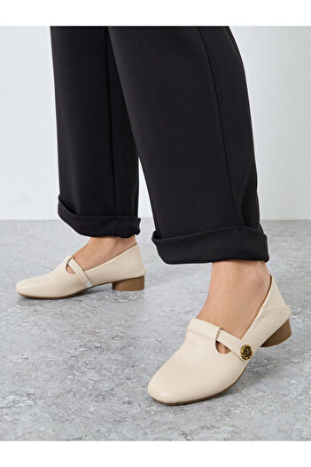 Take Two By Styli Floral Metal Buckle Strap Block Heels Shoes