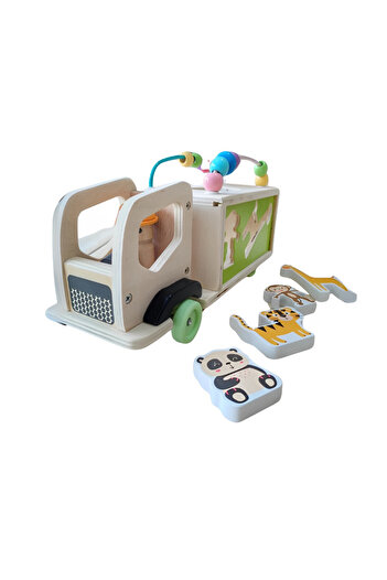 Ludinoo Wooden Educational Truck – Sorter and Motor Trail for Children |