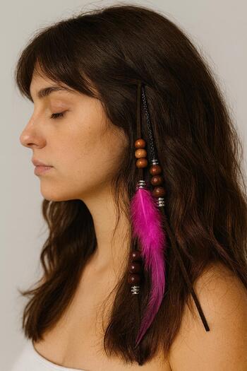 New Obsessions Bohemian Feather Hair Chain Dreadlock Hair Rope