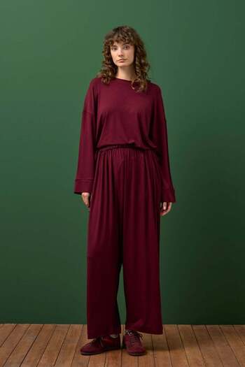 Ceylan Otantik Burgundy Viscose Relax Set