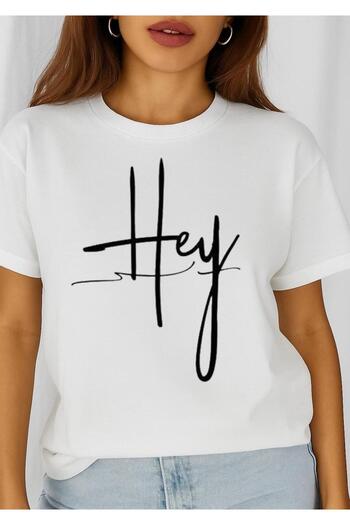 OEM Women's 100% cotton T-shirt Hey