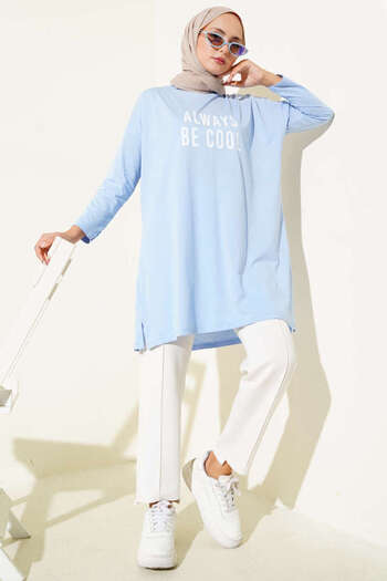 Smymoda Women's Printed Tunic Crew Neck Long Sleeve