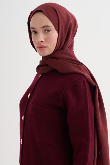 carell Monogram Pattern Liora Cotton Shawl Burgundy