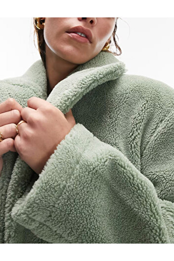 TopShop Fur Coat, green