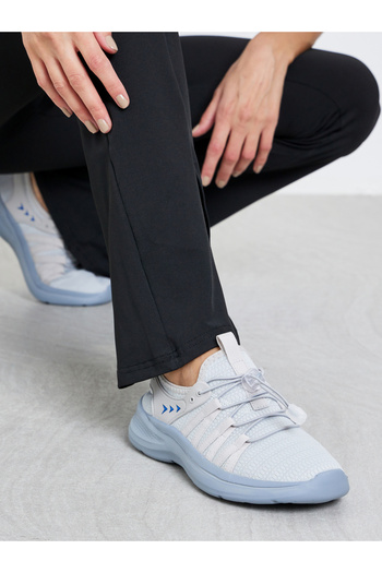 Styli Women Grey Stretch Lace Sneakers