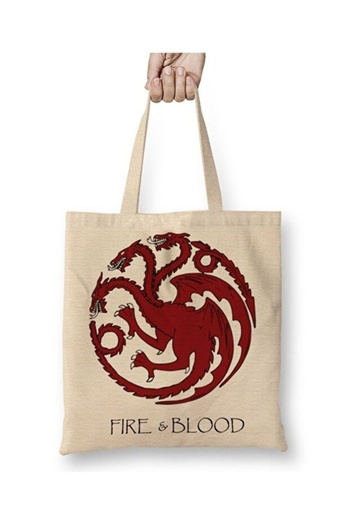 Toyaso Casa Targaryen Got Fire and Blood Tote Bag Long Handle Shopping Bag Beach Bag