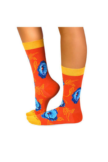 Pirin Hill Bamboo socks FINE BAMBOO Flowers ORANGE