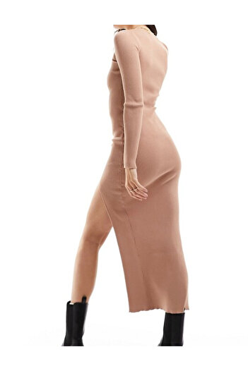 Bershka midi dress, beige