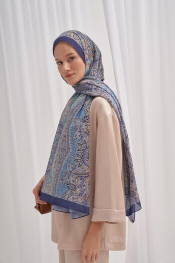 carell Nilla Cotton Shawl Cappadocia Blue