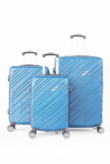 ASFAR Set of 3 Travel Luggage with Combination Lock|360° Rotable Wheels- Silver Pink Blue