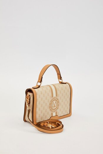 Levidor Khaki Logo Monogram Pattern Handbag