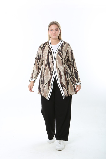 XL Modam Women's Lycra Patterned Oversized Cardigan