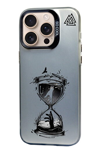 PrintiFy Triangle Hourglass Design Metallic Look Matte Silicone Case Compatible with iPhone 15 Pro