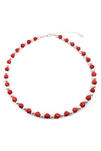 Lexy's Boutique Handmade Adjustable Necklace, Sterling Silver 925 by Lexy's Boutique, Semi-Precious Coral and Multic