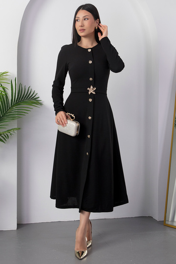 PULLIMM Rochie cu curea cu cataramă cu nasturi NY3031