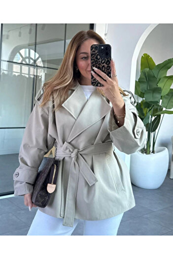 My Blog Mint Jade Short Trench - 9609