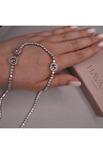 HAVANA JEWELLERY Colier FOREVER IN LOVE cu Inimioare Argint 925 si Swarovski
