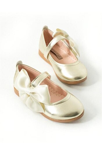 Mia Lui Pamela Baby Girl Side Bow Ballerina Gold 21-25 P123P