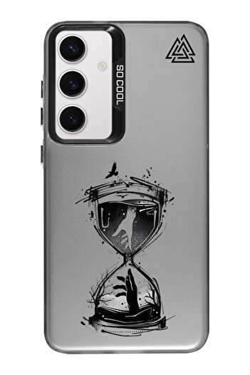 PrintiFy Triangle Hourglass Design Metallic Look Matte Silicone Case Compatible with Samsung S24 Plus
