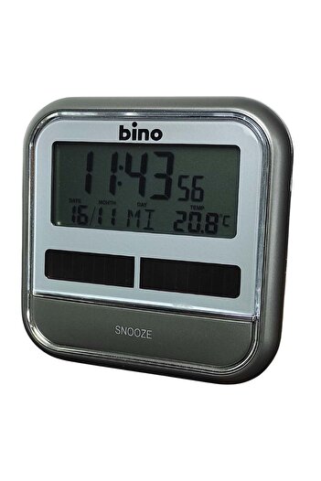 Bino Solar Clock with alarm, time, date, day, temperature, 11 x 10 cm, 026721AA