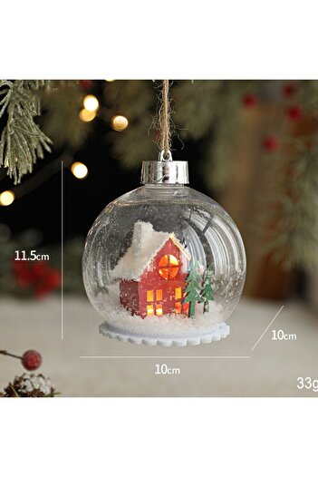 Flippy LED Christmas Tree Globe, Flippy, Globe with House and Trees, Diameter 10 cm, Transparent