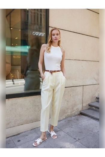 Eternity Global Belted Trousers Yellow