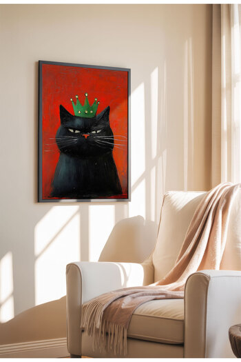 21mxm Black Cat Canvas Print – Digital Artwork on Unframed - Black Cat 23