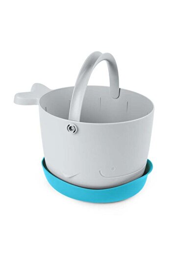 Skip Hop Moby Stowaway Bath Toy Bucket, White And Blue