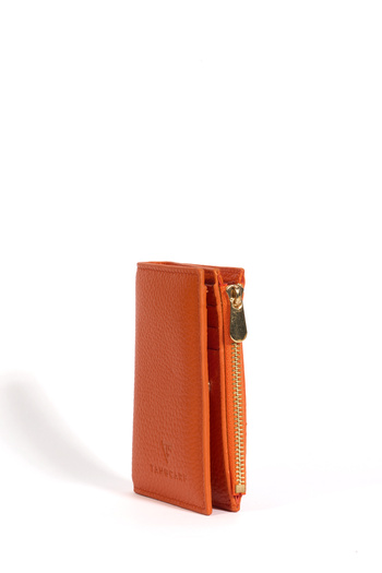 TANGCARF Lira Women's Wallet Genuine Leather Small Size Coin Compartment Zippered Wallet Green