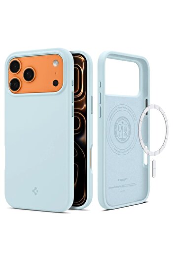 Spigen Husa iPhone 17 Pro Silicone Fit MagSafe, bleu
