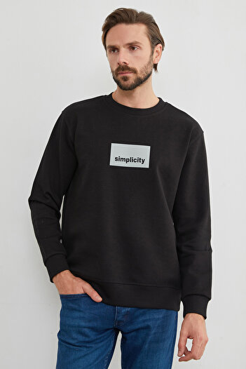 Fulla Moda Φούτερ με λαιμόκοψη με στάμπα Simplicity