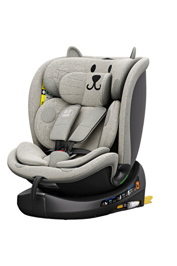 BUF BOOF B-Joy DELUXE iSIZE Cat Car Seat Light Grey Isofix sleep position 155 degrees 360 rotating