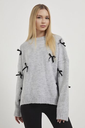 Arma Life Armalife 1187 bow-detailed high neck knitwear women's sweater