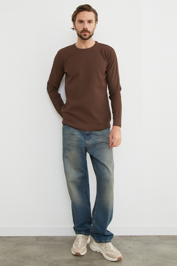 Fulla Moda Πλεκτό πουλόβερ με λαιμόκοψη Basic