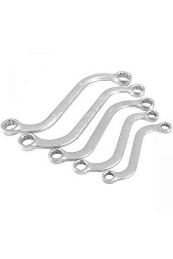 TEHNOSHOP Set of 5 double wrenches Type S Design 10x11-18x19mm, Chrome Vanadium, professional