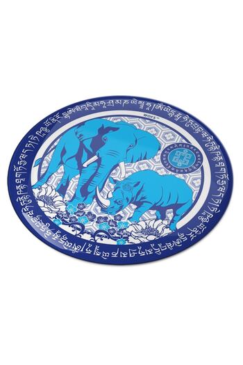 Feng Shui 3D sticker with blue Elephant and Rhinoceros