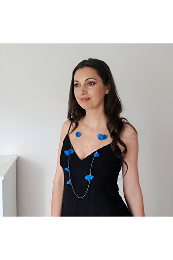 Corizmi Multifunctional jewelry, choker or long necklace, bracelet, veil flowers, Spring Bloom