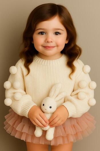 meriç bebe - bütün çocuklar melektir. mrc Pompom Knitwear Sweater