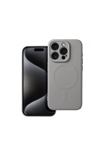 OEM MagSafe Case for Apple iPhone 15 Pro Max Silicone Mag Grey