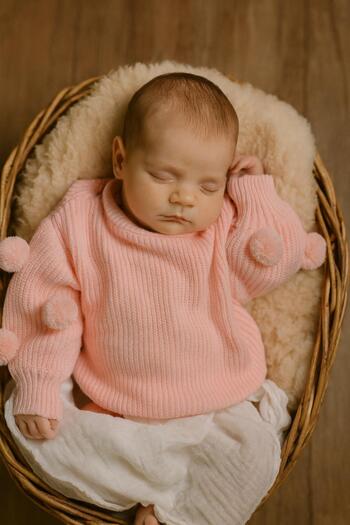meriç bebe - bütün çocuklar melektir. mrc Birthday-Wedding-Christmas Baby Seamless Oversize Pompom Knit Sweater