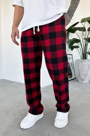 HAFKAGİYİM Red Black Checkered Unisex Relaxed Pajamas
