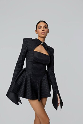 Friday Mood Rochie de damă cu design cu decupaje în dungi
